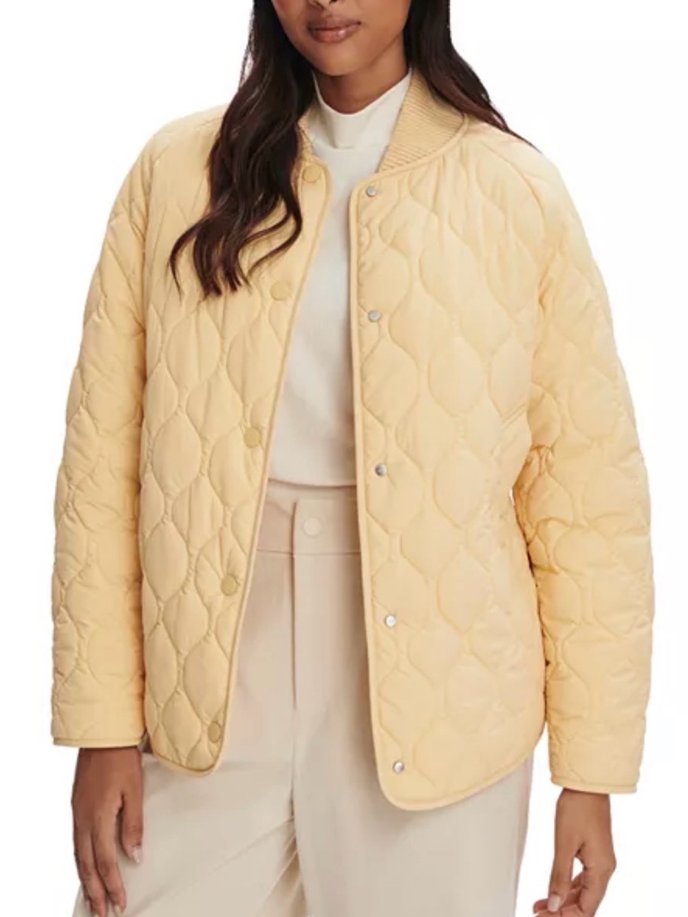 NWT Varley Luca Quilted Jacket Butter Yellow Medium